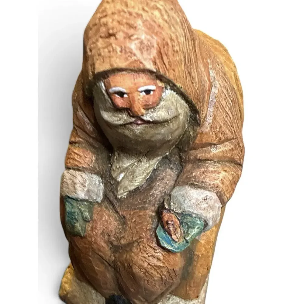 A Costanza Father Christmas Santa Figurine Sitting Yellow Robe Silvestri CRP